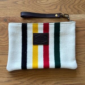 Striped Pendleton Wool Wristlet Clutch